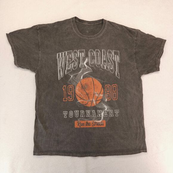 PacSun Casual Crew Neck Short Sleeve Striped T Shirt Mens Size Large L Gray - Picture 2 of 9